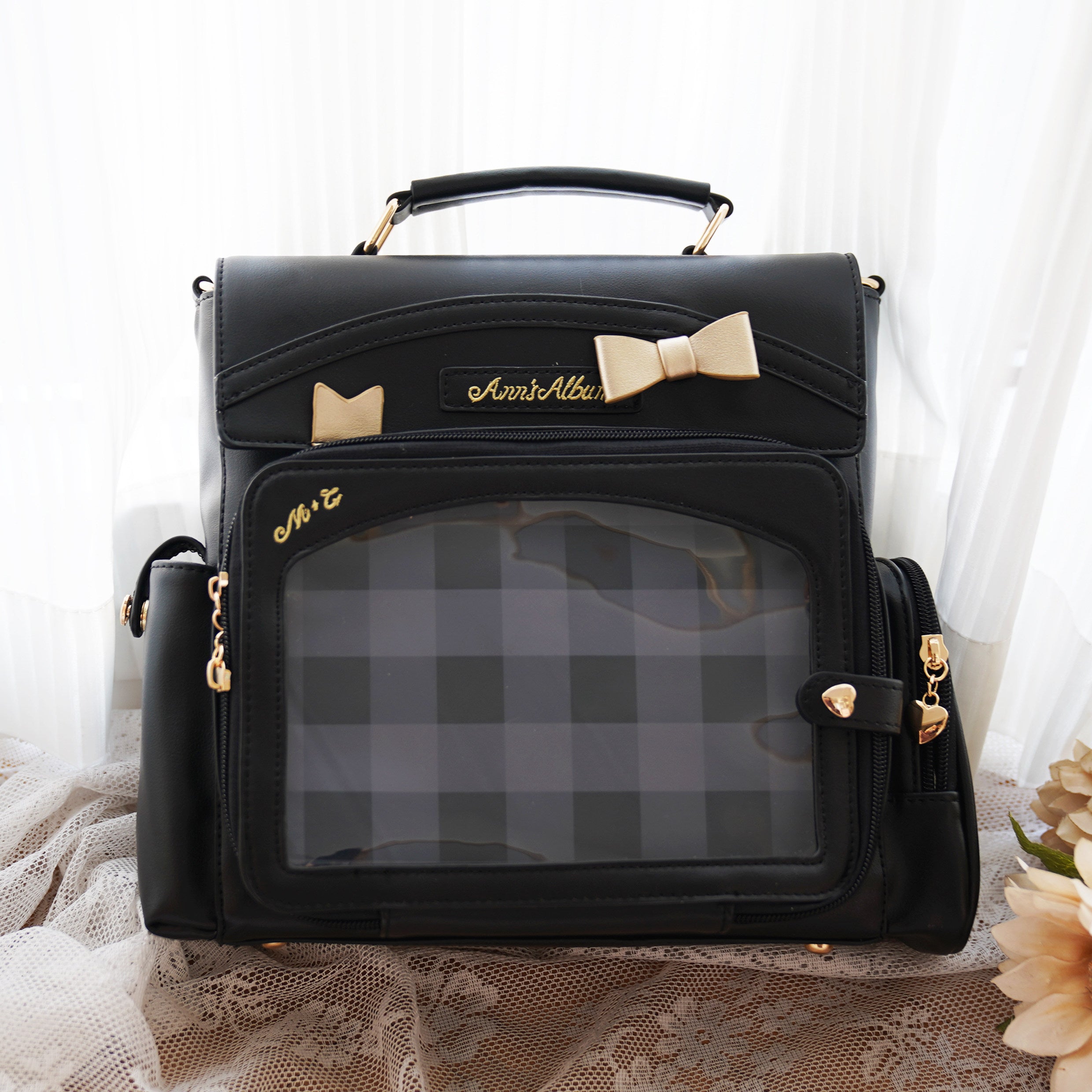 Morning Glory Convertible PU Leather Ita Backpack